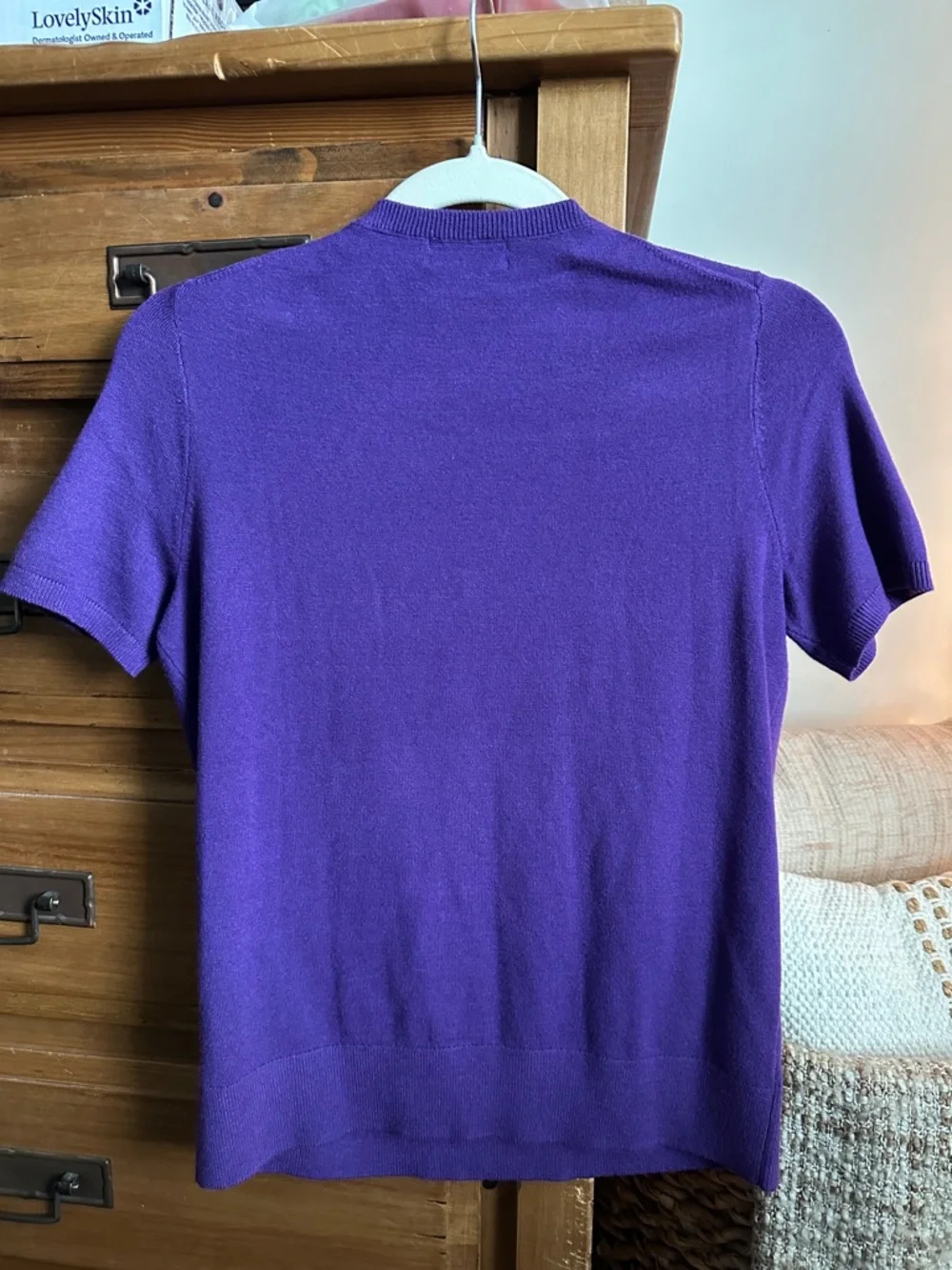 Nordstrom Vibrant Purple Short Sleeve Sweater Top